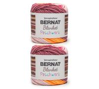 Bernat Patchwork-Strickgarn, Kirsch-Twist-Garn, 2 Stück, 300 g, 100% Polyester, #6 Super Bulky, 220 Meter
