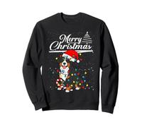 Bernese Mountain Dog Christmas Lights Santa Hat Merry Xmas Sweatshirt