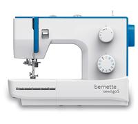 bernette sew&go 5 - Freiarm Nähmaschine, einfache Bedienung, Einfädelhilfe, Fadenabschneider, 23 Nähprogramme, 4 Nähfüße, Stichlänge/Stichbreite/Nähfußdruck einstellbar