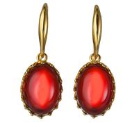 Bernsteinschmuck für Frauen - 18 Karat vergoldetes 925er-Sterlingsilber mit rotem baltischem Bernstein, baumelnde Ohrringe, Schmuckkollektion, Edelstein-Metall, Bernstein