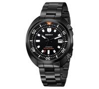 BERNY Automatikuhr Für Herren 20ATM Wasserdicht Taucheruhr Komplett Schwarz Mechanische Armbanduhr Mit Super Leuchtstark Voll Edelstahl AR Beschichtet Saphirglas