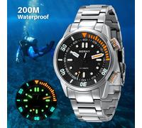 BERNY Automatische Taucheruhr für Herren, superleuchtende 20ATM-Taucherarmbanduhr, Original Top Sapphire Swim Sport mechanische Herrenuhr AM339M-C