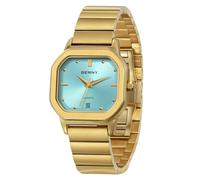 BERNY Gold Watch Herrenuhr Klassisch Quadratisch 3ATM Wasserdicht Analog Quarzuhren Edelstahlarmband Freizeituhren