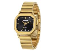 BERNY Gold Watch Herrenuhr Klassisch Quadratisch 3ATM Wasserdicht Analog Quarzuhren Edelstahlarmband Freizeituhren