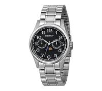 BERNY Herren Quarz Mondphase Uhr Tag Datum Kalender Herrenarmbanduhr Leicht Lesbare Arabische Ziffern Analoguhr Wasserdicht Freizeituhren Edelstahlarmband