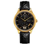 BERNY Top Luxus Herrenuhr 18K Gold Quarzuhr (Schwarz)