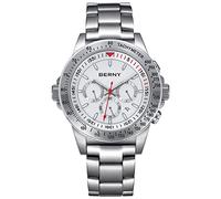 BERNY Uhr für Männer Chronograph Quarzuhr Edelstahl Aviator 10ATM wasserdichte Armbanduhren Leuchtende Herrenuhren