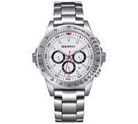 BERNY Uhr für Männer Chronograph Quarzuhr Edelstahl Aviator 10ATM wasserdichte Armbanduhren Leuchtende Herrenuhren
