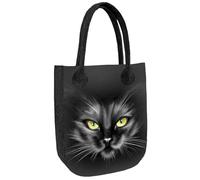 Bertoni Filztasche Damen Shopper City Antrazit mit Print „Maura“ - Handtasche aus Filz, Reißverschluss, A4 geeignet, bis 10 kg, umweltfreundlich, hergestellt in Polen - ARCO Design (Nero)