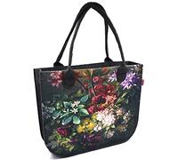 Bertoni Lady Shopper Damen Handtasche aus Filz mit Reißverschluss und Innentaschen Moderne Elegante Filztasche mit Blumen Design Bunt Muster für Sommer Alltag Einkauf (Bouquet)