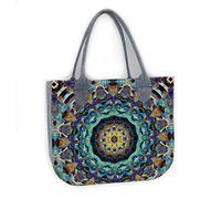 Bertoni Shopper Damen Große Handtasche aus Filz mit Reißverschluss und Innentaschen Modische Schicke Filztasche mit Elegantem Design Muster Bunt für Sommer Uni Alltag Einkauf (Barcelona)