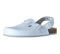 Abeba Clog 8040 - Nature Glattleder weiß mit Korkfußbett