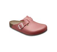 BIRKENSTOCK Boston Pro Leder Clogs - Hochwertige zertifizierte Berufsschuhe für Medizin, Gastronomie und Service, Farbe: Mars Red, Gr: 38 Schmal