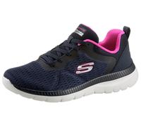 Berufsschuh SKECHERS "BOUNTIFUL - QUICK PATH", Damen, Gr. 35, blau (navy, pink), Lederimitat, Textil, Schuhe Berufsschuh, Freizeitschuh, Halbschuh, Schnürschuh mit gepolsterter Innensohle, Topseller (