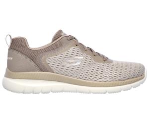 Berufsschuh SKECHERS "BOUNTIFUL - QUICK PATH", Damen, Gr. 38, grau (taupe), Lederimitat, Textil, Schuhe, Freizeitschuh, Halbschuh, Schnürschuh mit gepolsterter Innensohle (92442043-38) taupe
