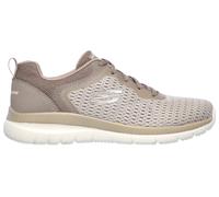 Berufsschuh SKECHERS "BOUNTIFUL - QUICK PATH", Damen, Gr. 40, grau (taupe), Lederimitat, Textil, Schuhe, Freizeitschuh, Halbschuh, Schnürschuh mit gepolsterter Innensohle (92442043-40) taupe