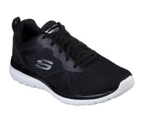 Berufsschuh SKECHERS "BOUNTIFUL - QUICK PATH", Damen, Gr. 40, schwarz, Lederimitat, Textil, Schuhe, Freizeitschuh, Halbschuh, Schnürschuh mit gepolsterter Innensohle (99494529-40) schwarz