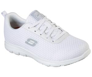 Berufsschuh SKECHERS "Ghenter-Bronaugh Schnürschuh" Gr. 35, weiß, 35, Synthetik, Textil, Schuhe, Schnürschuh für Gastronomie mit Skechers Memory Foam Innensohle (75868468-35) weiß