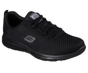 Berufsschuh SKECHERS "Ghenter-Bronaugh Schnürschuh" Gr. 37, schwarz, 37, Synthetik, Textil, Schuhe, Schnürschuh für Gastronomie mit Skechers Memory Foam Innensohle (73514401-37) schwarz