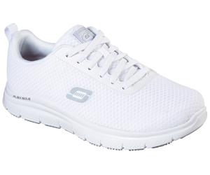 Berufsschuh SKECHERS Gr. 43, weiß, 43, Lederimitat, Textil, Schuhe, Schnürschuh für Gastronomie,Pflege mit gepolsterter Innensohle (53573822-43) weiß