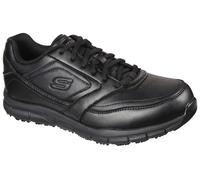 Berufsschuh SKECHERS "NAMPA" Gr. 46, schwarz, 46, Lederimitat, Schuhe, Schnürschuh für Gastronomie mit rutschfhemmender Laufsohle (45462900-46) schwarz