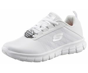 Berufsschuh SKECHERS "Sure Track Erath Schnürschuh" Gr. 39, weiß, 39, Leder, Schuhe, Schnürschuh für Gastronomie,Pflege mit rutschhemmender Laufsohle (339109-39) weiß