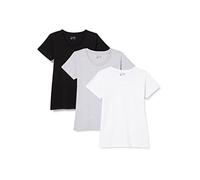 berydale Damen Bd157 T-Shirt, Schwarz/ Hellgrau Melange/ Weiß (3er Pack), L
