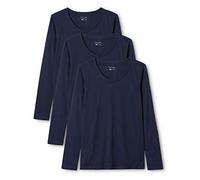 berydale Damen BD159 Langarmshirt, Dunkelblau (3er Pack), XS
