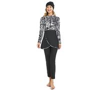 Bescheidene Bademode für Frauen, muslimische Badeanzüge, Sport, Lange Ärmel, Ganzkörper-Badeanzug, islamischer Burkini(L,J3)