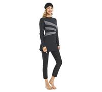Bescheidener Plus Size Badeanzug für Frauen mit Langen Ärmeln Volle Abdeckung Bukini Bescheidener Badeanzug für Mädchen Gepolstert (XXL, X8)