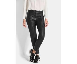 Beschichtete Hose BELLA in Leder-Optik schwarz 48 lang