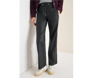 Beschichtete Wide Leg Hose