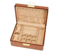 Bescott Schmuckkästchen aus massivem Walnussholz, mit Schloss und Schlüssel, für Damen und Herren, Vintage-Samtholz, Schmuck-Organizer, Aufbewahrung für Ohrringe, Ringe, Halsketten, Armbänder, Uhren,