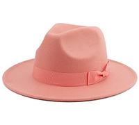 Besoogii Klassischer Breitkrempiger Fedora Hut für Damen und Herren mit Gürtelschnalle Filz Panama Hut, Einheitsgröße
