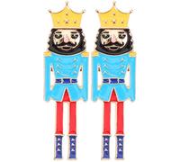 BESPORTBLE 1 Paar Damen Ohrstecker Nussknacker Motiv Leichtes Metall Hellblau Weihnachten Festival Mädchen Ohrringe