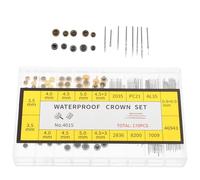 BESPORTBLE 1 Schachtel Kupfer Uhrenkronen Schaft Ersatzteile Set mit Gold Silber Finish Komplettes Tragbares Reparaturwerkzeug für Uhrmacher und DIY Vielseitig Kompatibel Inkl