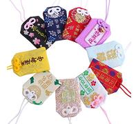 BESPORTBLE 10 Stücke Amulett Japanischer Glücksbringer Omamori Charme Chinesischer Anhänger für Auto Autospiegel Gesundheit Liebesverhältnis Sieg Diätetiker Reichtum Segen Tasche