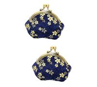 BESPORTBLE 2 Stck. Vintage und Stilvolle Münzbörse mit Kirschblüten Prägung Heißgeprägte Geldbörse aus Langlebigem Material Kompakte Aufbewahrungstasche für Damen Einzigartiges Japanisch