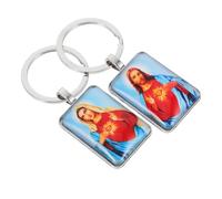 BESPORTBLE 2 Stück Kleiner Bibel Schlüsselanhänger mit Jesus Motiv Robuster Fotoalbum Schlüsselring in Rot und Orange Christliche Gastgeschenke für Kirche und Religiöse Feiern