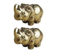 BESPORTBLE 2 Stück Messing Schlüsselanhänger Nashorn in Vintage Stil Dekorativ und Auffällig Kreatives Design als Wohndekoration und Praktischer Anhänger für Schlüssel