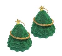 BESPORTBLE 2 STÜCK Praktische Schmuck Aufbewahrungsbox Weihnachtsbaum Design mit Deckel Geschenkbox für Ohrringe und Ringe für Zuhause Schmuckladen und Reise Weihnachtliche Dekoration