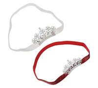 BESPORTBLE 2 Stück Teiliges Haarband mit Krone Weiches Verstellbares Stirnband für Neugeborene Mädchen und Jungen Süße Tiara Haarschmuck für Geburtstag Fotoshooting und Festtagsdekoration