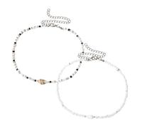 BESPORTBLE 2 Stück Teiliges Perlen Halsketten mit Bunten Muscheln Verstellbare Boho Choker für Teenager Mädchen Farbenfrohe Strand Schmuck Sommerliche Handgefertigte Ketten