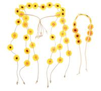 BESPORTBLE 2 Stück Teiliges Sonnenblumen Haarband Damen Verstellbar Komfortabel Braut Haarschmuck Blumenkranz für Hochzeit Party Festival Boho Haaraccessoires