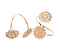 BESPORTBLE 2 Stück Verstellbare Armspangen aus Metall mit Sonnenblumen-design Punk Style Offene Oberarm-armbänder Einzigartiges Hohles Muster Goldfarben für Sommer Strand und Festival