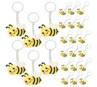 BESPORTBLE 24 Stück Teiliges Süße Cartoon Biene Schlüsselanhänger aus Metall und Abs Leichte Bienen dekoration für Schlüssel Taschen Kreative Geschenkidee für Bienenliebhaber Langlebig und