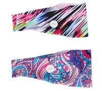 BESPORTBLE 2stücke Kopftuch Fitness-stirnband Mit Knöpfen Dehnbares Kopftuch Für Yoga Sport-stirnband Aus Polyester Mit Ohrschutzknopf Vielseitig Einsetzbar