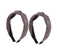 BESPORTBLE 2stücke Leopardenmuster Haarreif Breiter Damen-haarreif Elastisches Stirnband mit Leopardenprint Haarband mit Knotendetail Haaraccessoires für Verschiedene Frisuren