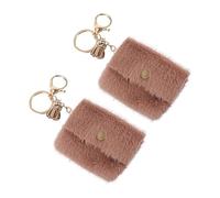 BESPORTBLE 2stücke Mini Geldbeutel Schlüsselanhänger Kariertes Mini Münzgeldbörse Design Langlebige Tasche Anhänger Für Schlüsselring Autoschlüssel Taschenanhänger in Modischen Farben