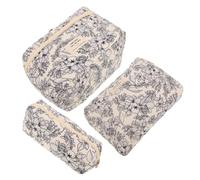 BESPORTBLE 3stücke Kosmetikbeutel Mit Blumenmuster Baumwolle Make-up-Tasche Reise-kulturtasche Organizer Für Kosmetika Und Hautpflegeprodukte Multifunktionale Aufbewahrungstasche Für Schmuck